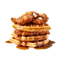 Chicken and Waffles against transparent background png