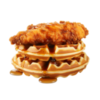 Chicken and Waffles against transparent background png