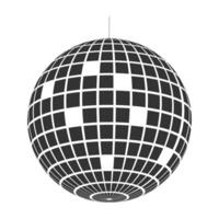 Disco ball icon. Shining nightclub party mirror sphere. Dance music event discoball. Retro mirrorball in 70s or 80s discotheque style isolated on white background. vector