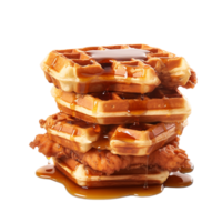 Hähnchen und Waffeln gegen transparent Hintergrund png