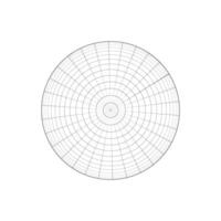 esfera estructura metálica icono. parte superior vista. orbe modelo, esférico forma, cuadrícula pelota aislado en blanco antecedentes. tierra globo figura con paralelo y meridiano líneas encima vista. vector