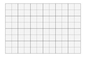 Graphic grid page template. Chequered worksheet sample for college notebook, office work, memos, drafting, plotting, engineering or architecting measuring, cutting mat. vector