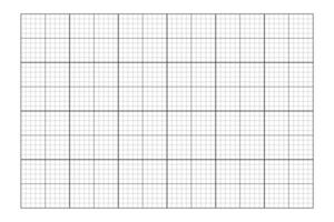 Graphic grid page template. Chequered worksheet sample for college notebook, office work, memos, drafting, plotting, engineering or architecting measuring, cutting mat. vector