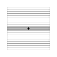 amsler cuadrícula con central punto y horizontal líneas cerca juntos en centro. prueba a supervisión visual campo y detector metamorfopsia. oftalmológico diagnóstico herramienta. vector