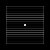 Amsler grid with central white dot and horizontal lines on black background. Template of graphic test to detecting metamorphopsia. Ophthalmologic diagnostic tool. vector