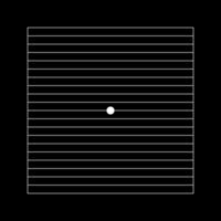 Amsler grid with central white dot and horizontal lines on black background. Template of graphic test to detecting metamorphopsia. Ophthalmologic diagnostic tool. vector