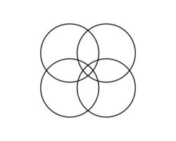 Venn diagram template with 4 overlapped circles. Layout for business chart, presentation, logistic or analytics schema isolated on white background. vector