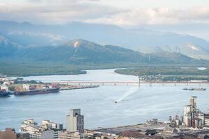 Cargo Ships in the Harbour of Santos, SP Brazil. April 3 2024. photo