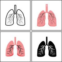 set of human lungs organs vector