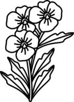 plombagina flor contorno ilustración vector