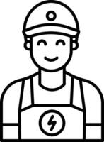 Male mechanic outline illustration vector