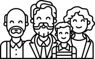 Family outline illustration vector