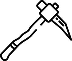 Pickaxe outline illustration vector