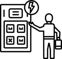 Battery station outline illustration vector