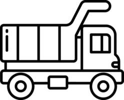 Dump Truck outline illustration vector