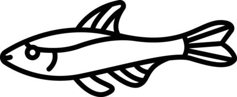 Neon tetra Fish outline illustration vector