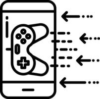 Mobile game outline illustration vector