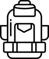Backpack outline illustration vector