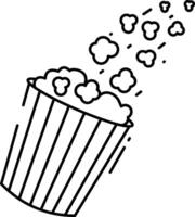 Popcorn outline illustration vector