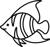 Angel butterfly Fish outline illustration vector