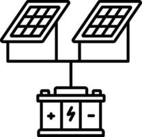 Solar battery charger outline illustration vector