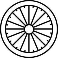 Dharma Wheel outline illustration vector