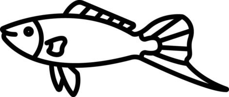 Swordtail Fish outline illustration vector