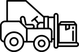 Forklift outline illustration vector