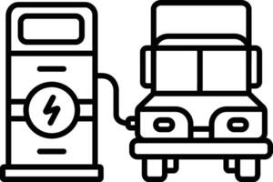 Electric truck outline illustration vector