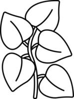 Oregano leaves outline illustration vector