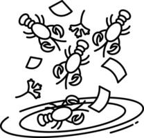 cangrejo de río contorno ilustración vector