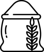 wheat bag outline illustration vector