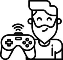 Gamer outline illustration vector