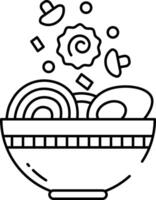 Ramen outline illustration vector