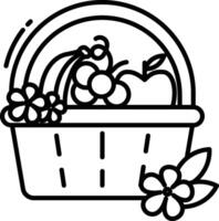 Fruit basket outline illustration vector