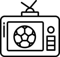 football in tv outline illustration vector