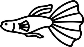 Guppy Fish outline illustration vector