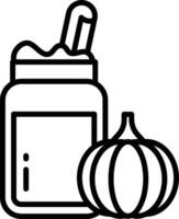 Pumpkin Juice outline illustration vector