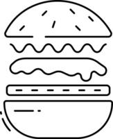 Burger outline illustration vector