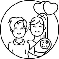 Couple outline illustration vector