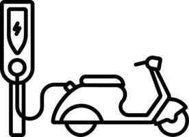 eléctrico scooter contorno ilustración vector