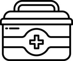first aid kit outline illustration vector