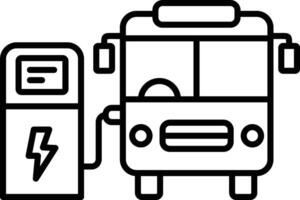 Electric Bus outline illustration vector