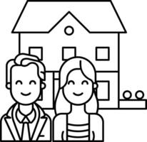 Couple outline illustration vector