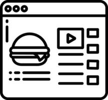 Burger Online outline illustration vector