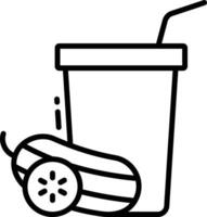 Cucumber juice outline illustration vector