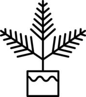 Boston fern plant outline illustration vector
