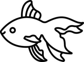 Veiltail Fish outline illustration vector