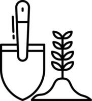 garden trowel outline illustration vector