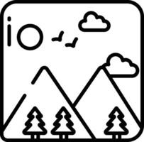 mountain landscape outline illustration vector